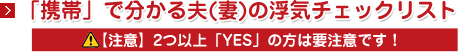 「携帯」で分かる夫(妻)の浮気チェックリスト 3つ以上「YES」の方は要注意です!