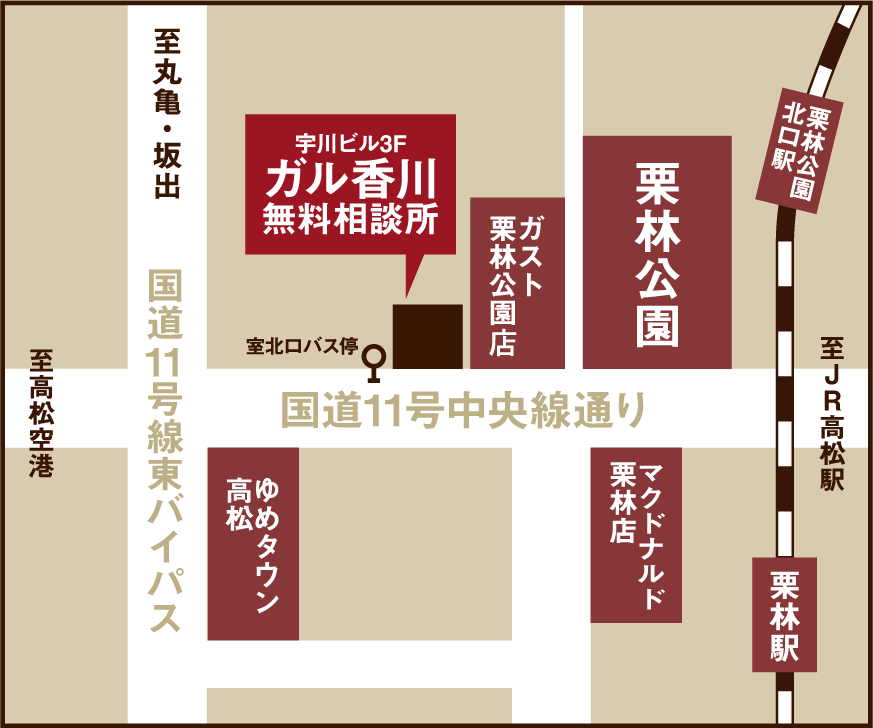 ガルエージェンシー香川経路図